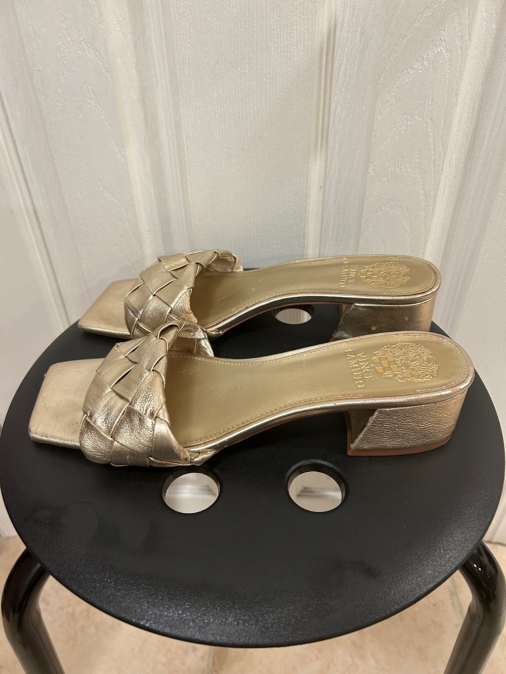 Vince Camuto Gold Slides Size 8.5